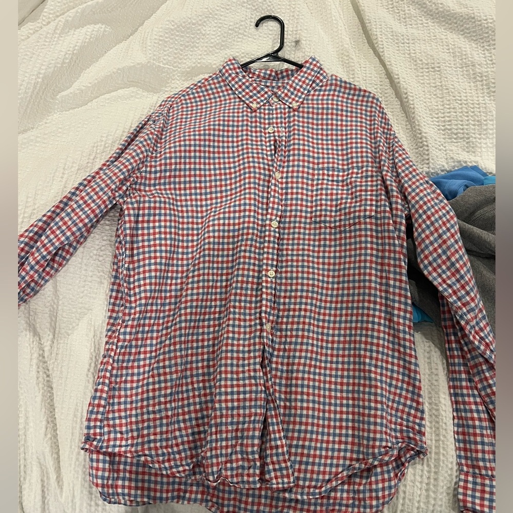 J Crew red and blue long sleeves summer polo